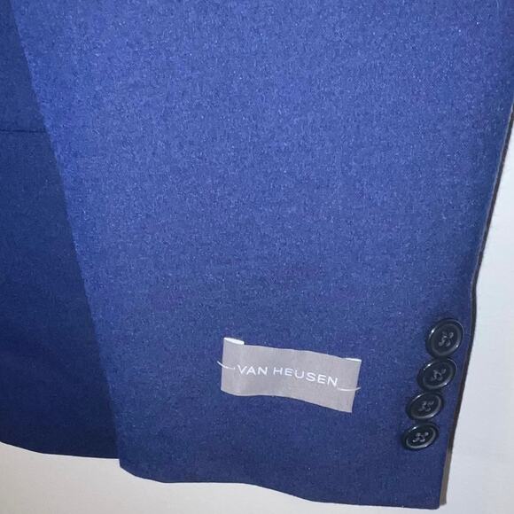 Van Heusen Men's Flex Plain Slim Fit Suit jacket bright blue, 38S $395 - Picture 9 of 10